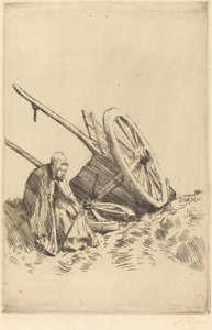 Gebrochener Wagen La charrette brisee von Alphonse Legros