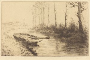 Kanal im Morgenlicht von Alphonse Legros