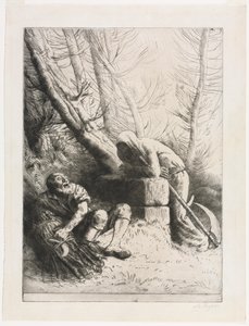 Der Tod und der Holzfäller von Alphonse Legros