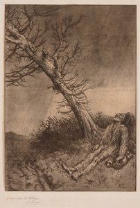 Tod eines Vagabunden, um 1875 von Alphonse Legros