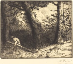 Am Rand eines Waldes in Burgund von Alphonse Legros