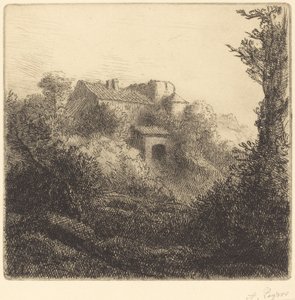 Bauernhof auf einem Hügel von Alphonse Legros