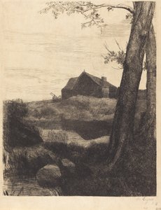 Bauernhof mit großem Baum