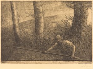Fischer mit einem Reusen-Netz (La pêche à la truble) von Alphonse Legros