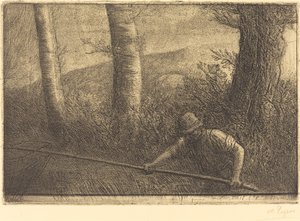 Fischer mit einem Reusen-Netz von Alphonse Legros