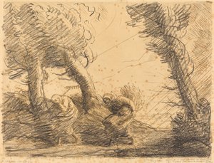 Erntende überrascht vom Sturm von Alphonse Legros