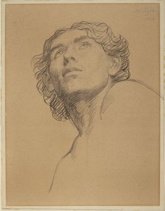 Kopf eines nach oben schauenden Jugendlichen von Alphonse Legros