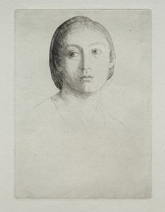 Kopf eines jungen Mädchens von Alphonse Legros