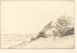 Hütte auf einem Hügel (Masure sur la colline) von Alphonse Legros
