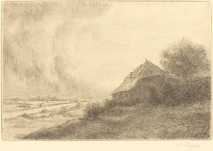 Hütte auf einem Hügel (Masure sur la colline) von Alphonse Legros