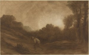Landschaft, Abend von Alphonse Legros