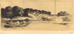 Landschaft mit Boot, 1. Platte von Alphonse Legros