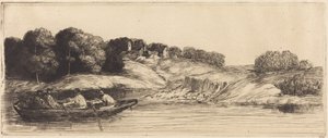 Landschaft mit Boot, 1. Platte von Alphonse Legros