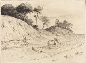 Landschaft mit Roller