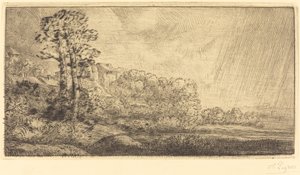 Landschaft mit zwei Bäumen