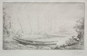 Le Départ pour le pêche, dans les brumes von Alphonse Legros