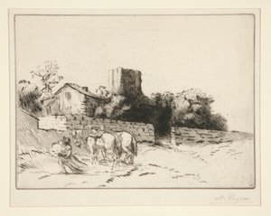 Le mur du presbytere (Pfarrhausmauer) von Alphonse Legros