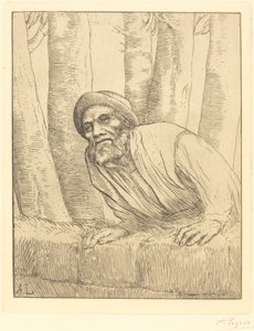 Mann klettert eine Mauer hoch von Alphonse Legros