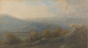 Berglandschaft mit zwei Figuren rechts, 1905