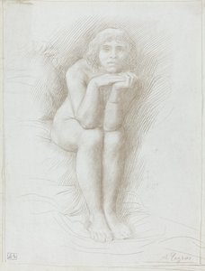 Sitzendes Aktmodell von Alphonse Legros