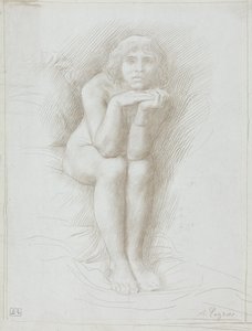 Sitzendes Aktmodell von Alphonse Legros
