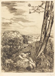 Bäuerin wäscht ihre Füße von Alphonse Legros