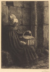 Bäuerin von Boulogne (Paysanne des environs de Boulogne dite La femme au panier) von Alphonse Legros