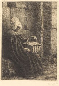 Bäuerin von Boulogne (Paysanne des environs de Boulogne dite La femme au panier) von Alphonse Legros