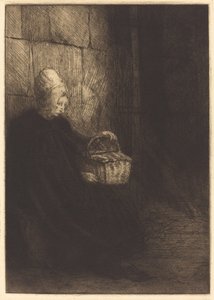 Bäuerin aus Boulogne (La femme au panier) von Alphonse Legros