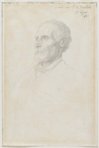 Porträt von Sir Frederick W. Burton, Direktor der National Gallery, London von Alphonse Legros