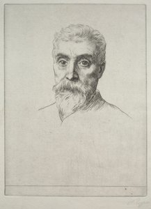 Porträt von Sir Hiram S. Maxim von Alphonse Legros