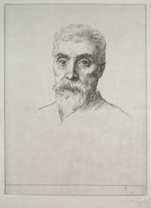 Porträt von Sir Hiram S. Maxim von Alphonse Legros