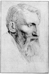 Porträt des französischen Bildhauers Auguste Rodin (1840 - 1917) nach einer starken Wasser von Legros von Alphonse Legros