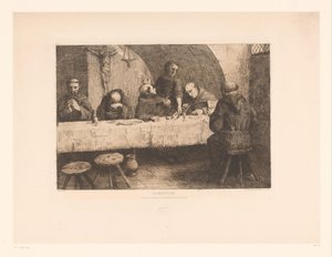 Refektorium mit betenden Mönchen