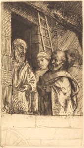 Heiliger Petrus und Heiliger Paulus an der Tür von Bonhomme Misere von Alphonse Legros