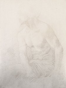 Sitzender männlicher Akt von Alphonse Legros