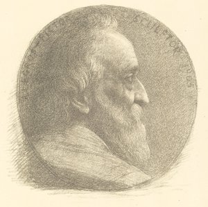 Selbstporträt, Medaillon, Nr.1, 9. Platte von Alphonse Legros