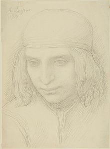 Kopf eines jungen Mädchens von Alphonse Legros