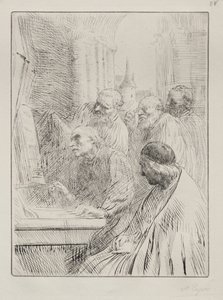 Die Mönche in der Kirche von Alphonse Legros