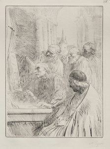 Die Mönche in der Kirche von Alphonse Legros