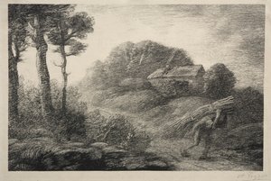 Die Rückkehr des Holzsammlers (2. Zustand) von Alphonse Legros