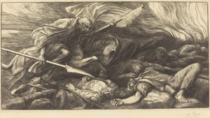 Der Triumph des Todes: Nach der Schlacht (Le triomphe de la mort: Apres le combat) von Alphonse Legros