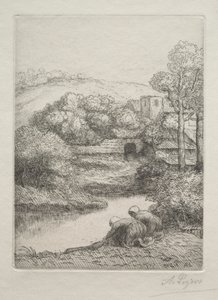 Der Waschplatz, genannt Die Wäscherinnen (Le Lavoir, Dite "Les Laveuses") von Alphonse Legros