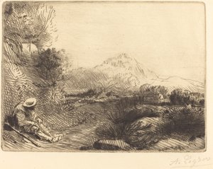 Reisender ruht Repos du voyageur von Alphonse Legros