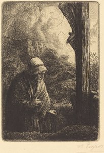 Frau am Fuße des Kreuzes von Alphonse Legros