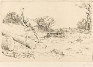 Holzfäller Le bucheron von Alphonse Legros
