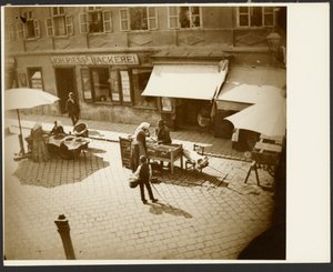 Blick aus dem Fenster von Muchas Wohnung, nahe Amalienstraße, München von Alphonse Maria Mucha