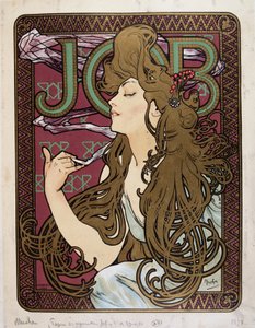 Werbeplakat für „Job Zigarettenpapier“ von Mucha von Alphonse Mucha