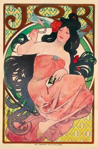 Werbeplakat für das Zigarettenpapier Job von Alphonse Marie Mucha