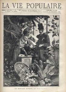 Ein eleganter Mann kauft Blumen in einem Blumenladen. Illustration von Alfons Maria Mucha (Alphonse Marie Mucha) von Alphonse Mucha